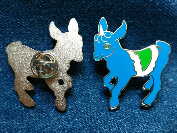 純素 山羊寶寶 獨角獸 Vegan Kid 硬琺瑯金屬徽章 Hard Enamel Pin 動物平權 家畜解放 第2張的照片