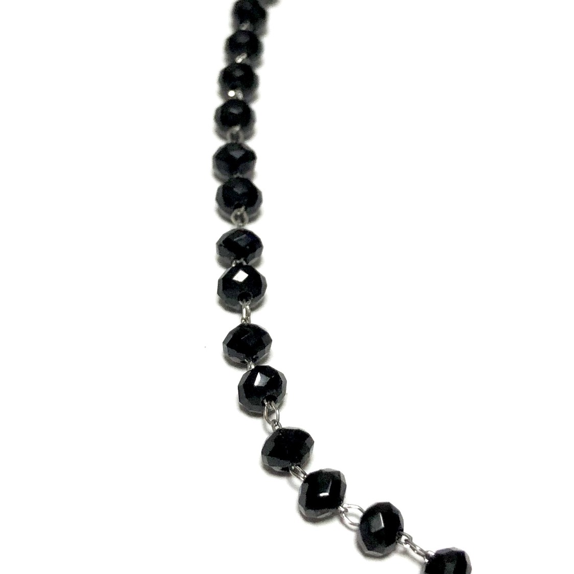 金具付き ピ*ン様 黒ビーズネックレス