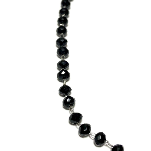 ステンレス ビーズチェーン 黒 金具・チェーン あめ色/普通郵便