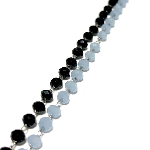 ステンレス ビーズチェーン 黒 金具・チェーン あめ色/普通郵便