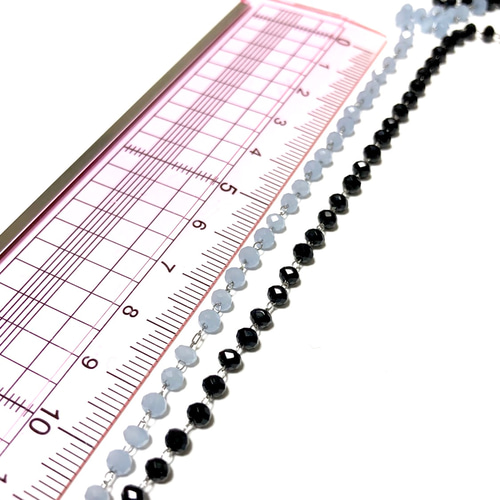 ステンレス ビーズチェーン 黒 金具・チェーン あめ色/普通郵便