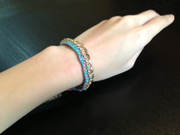 Bijou Bracelet (chain)/ pale green-blue-pink 3枚目の画像