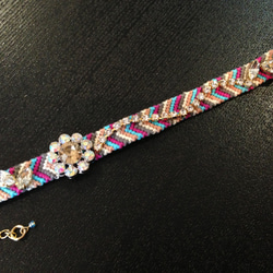 Bijou Bracelet (miçanga) / beige purple 2枚目の画像