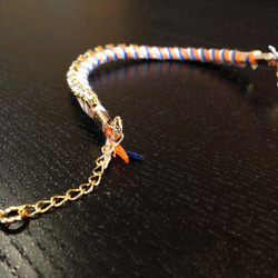 【再販】Bijou Bracelet (suede)/ navy × orange 3枚目の画像