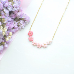 【訂製】微笑項鍊 櫻花Crochet Flower Smile Pendant Necklace 第1張的照片