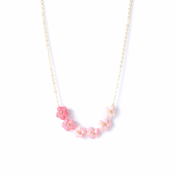 【訂製】微笑項鍊 櫻花Crochet Flower Smile Pendant Necklace 第2張的照片