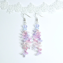 【訂製】紫藤花 耳環 Tatting Wisteria Flower Earrings 第2張的照片