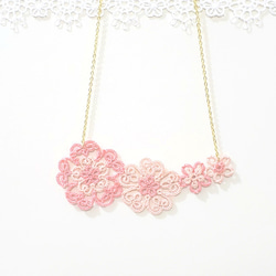 【訂製】櫻花蕾絲 項鍊 桜の花 Sakura Cherry Blossom Necklace 第2張的照片