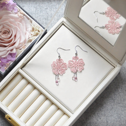 armei《訂製》櫻花片片 耳環 桜の花 Spring Sakura Cherry Blossom Earrings 第1張的照片