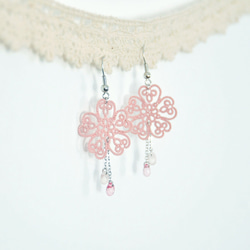 armei《訂製》櫻花片片 耳環 桜の花 Spring Sakura Cherry Blossom Earrings 第3張的照片