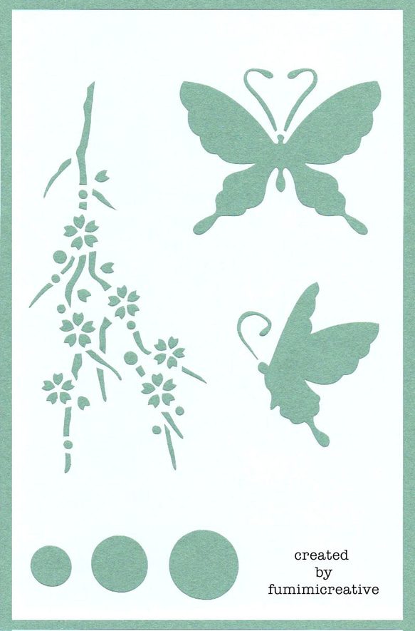 オリジナルステンシルシート　ミニ蝶と桜 1枚目の画像