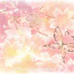 オリジナルステンシルシート　ミニ蝶と桜 2枚目の画像