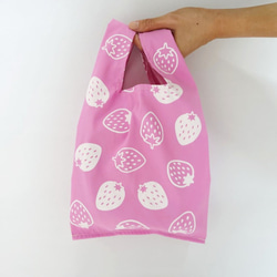 環保小型購物袋 飲料食物提袋 草莓 第3張的照片