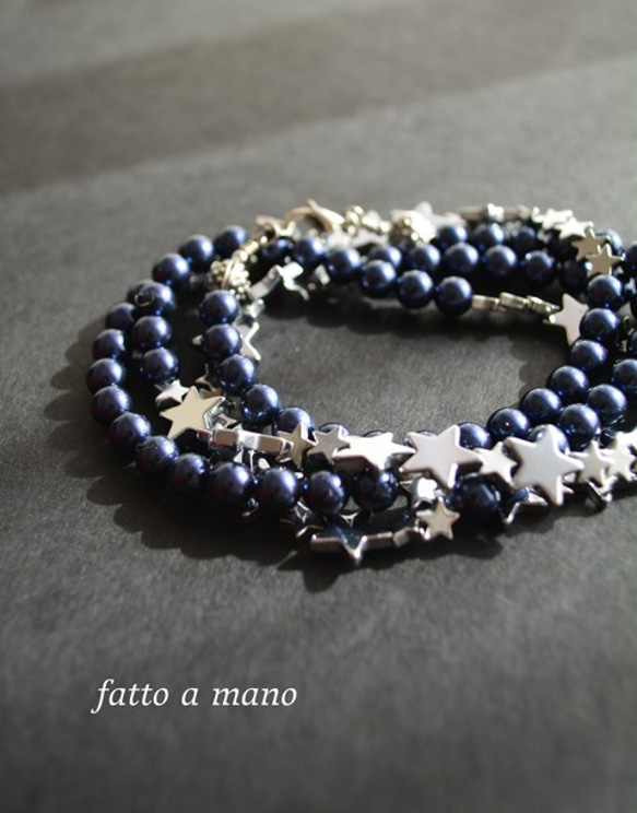 Twinkle Starネックレス（Navy×Silver） 4枚目の画像