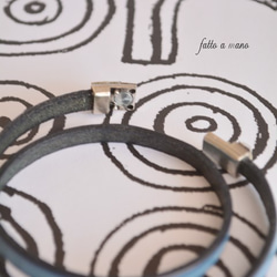 Bijou Leather Double Bracelets(Light Blue) 2枚目の画像