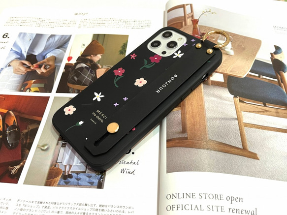 スターフラワー  iPhone ケース / スライドベルト付きスマホケース / 落下防止 ベルト/スタンド機能 2枚目の画像