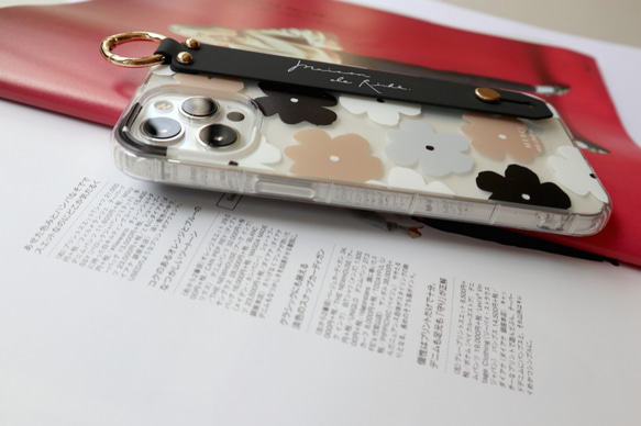 紙の花 iPhone 携帯ケース / スライドベルト付きスマホケース / 落下防止 ベルト/スタンド機能 3枚目の画像