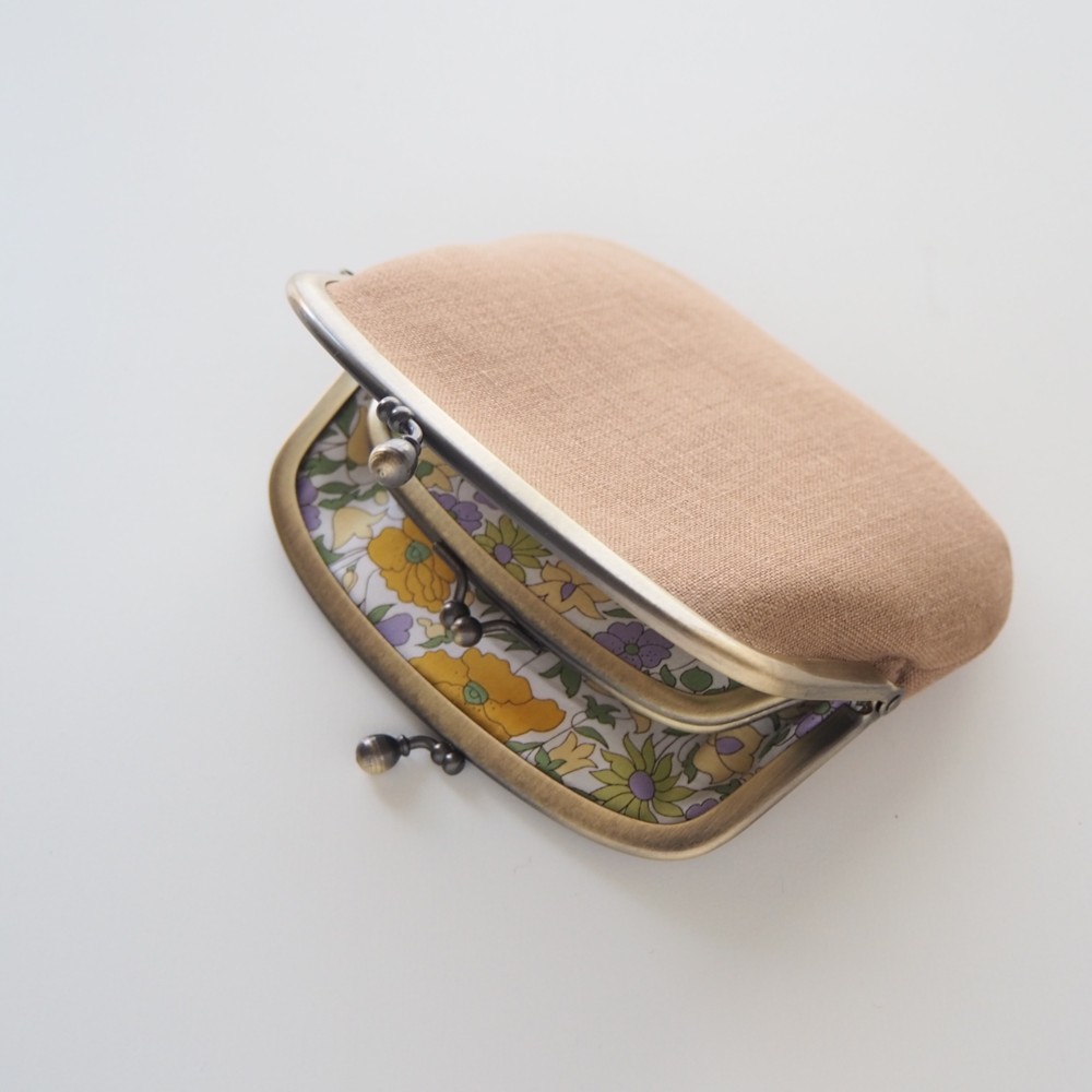 ■リネン×リバティの親子がま口財布【ミニマムサイズ】■ lucas (lnn-cnm-lbt-pad）