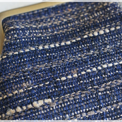 ■手紡ぎ、手織りシルク・リネンのがま口コインケース / a■ 2枚目の画像
