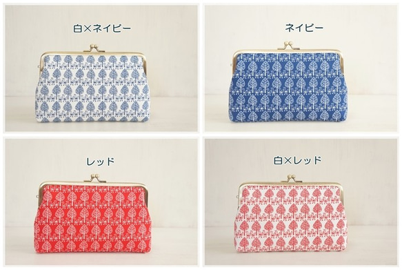 ■小鳥柄ドイツコットンのがま口スクエア通帳ケース■ dune (k) 4枚目の画像