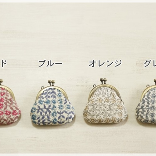 □リバティ×ミナペルホネンのミニがま口キーホルダー・アンティーク