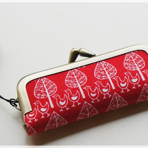 アンティークがま口財布銀製口金根付