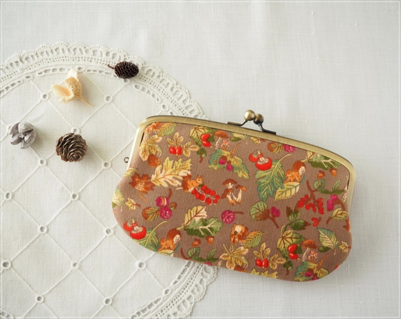 大島紬 亀甲華文様 ハンドメイド 親子がま口長財布 大島紬 亀甲華文様