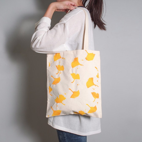 Peibuが手形を描いた9オンスバッグ【イチョウ]シングル/ダブル