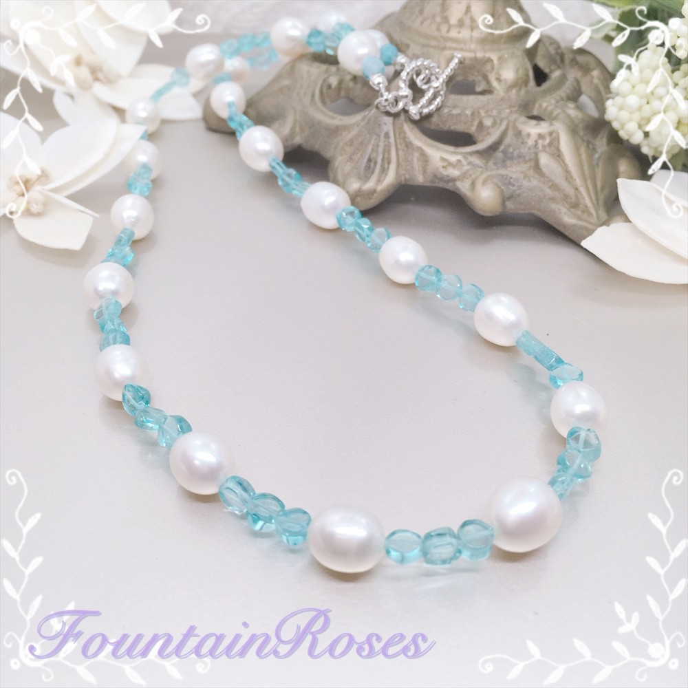 N246  アパタイトとパールネックレス 4,374円