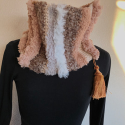 creema限定新作❣️冬支度に手編み色々毛糸のモコモコスヌード 2枚目の画像