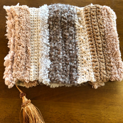 creema限定新作❣️冬支度に手編み色々毛糸のモコモコスヌード 4枚目の画像