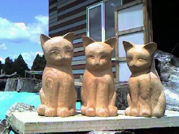 受注生産注文品 愛猫 愛犬 ペット 置物 木 お祝い プレゼントに☆ 2枚目の画像