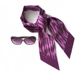 斜紋圍巾｜波紋紫洋紅色（棉） 第2張的照片