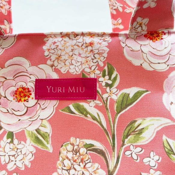Fluffy tote｜玫瑰與丁香紋，粉色（棉布/被芯） 第7張的照片