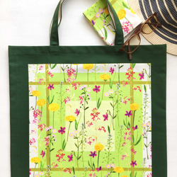 圍巾圖案袋“春天和初夏的田野|紫羅蘭，蒲公英等♪”（大號/棉） 第2張的照片