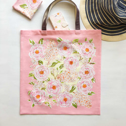 圍巾圖案包“春天三月♪玫瑰和淡紫色粉紅色”（大號/棉） 第2張的照片