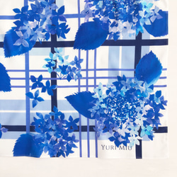 圍巾｜繡球花/藍色美麗的藍色季節（大號/棉） 第6張的照片
