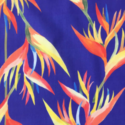 迷你圍巾“熱帶遊行（紫色藍色）”（棉） 第8張的照片