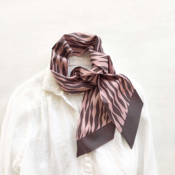 斜紋圍巾 | Ripple Mauve Pink (Cotton) 第3張的照片