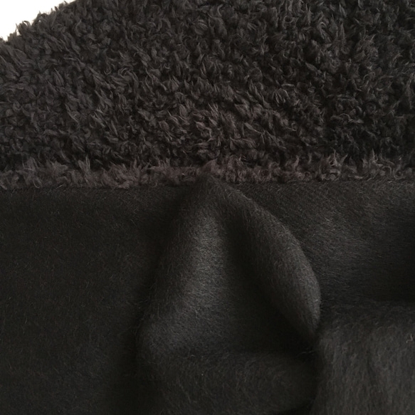 柔軟的♪絲帶消聲器｜拉絨羊毛（黑色）x貴賓犬毛皮（黑色） 第5張的照片