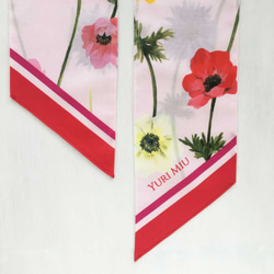 斜紋圍巾 | Anemone Happy 紅色（棉質） 第5張的照片
