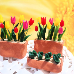 ミニチュア チューリップ（プランター）【3個セット】 デコパーツ