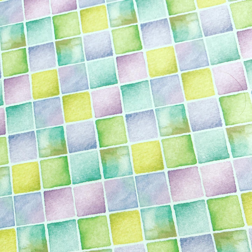 オリジナル デザインペーパー 両面 カラフルタイル×ドット A4 2色