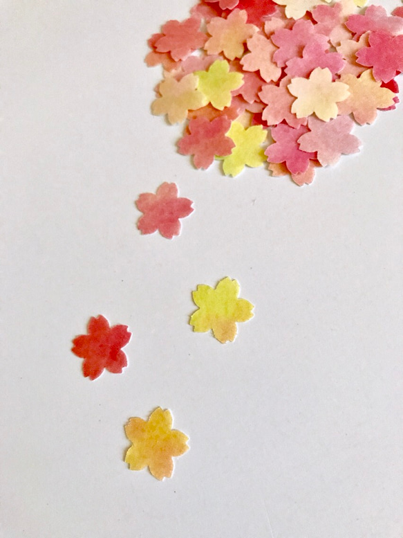 送料無料 透ける お花のフレークシール 桜 グラデーションMIX 2枚目の画像