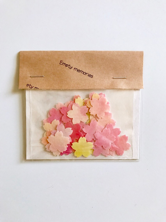 送料無料 透ける お花のフレークシール 桜 グラデーションMIX 3枚目の画像
