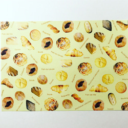 送料無料 オリジナル デザインペーパー オシャレなパン屋さん イエロー 10枚 2枚目の画像