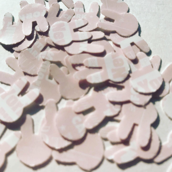 送料無料 オリジナル 英字柄 うさぎのフレークシール ミニ ピンク 2枚目の画像