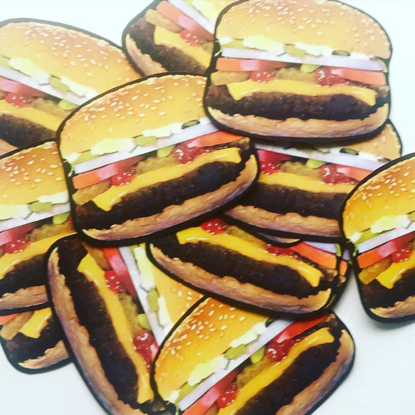 オリジナル　ハンバーガーのダイカットメモ 2枚目の画像
