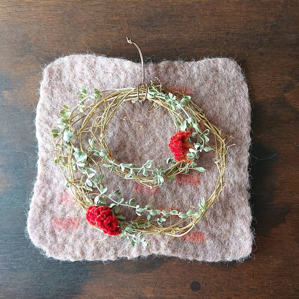 ゴーヤのリース【ゴーヤ】ドライフラワー ゴーヤの蔓のリース 秋の装い リース まのなかみ 通販 10539625