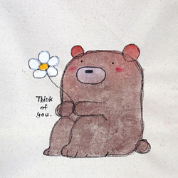 手描き保冷バッグ「こっそりと思いを寄せるクマ」 3枚目の画像